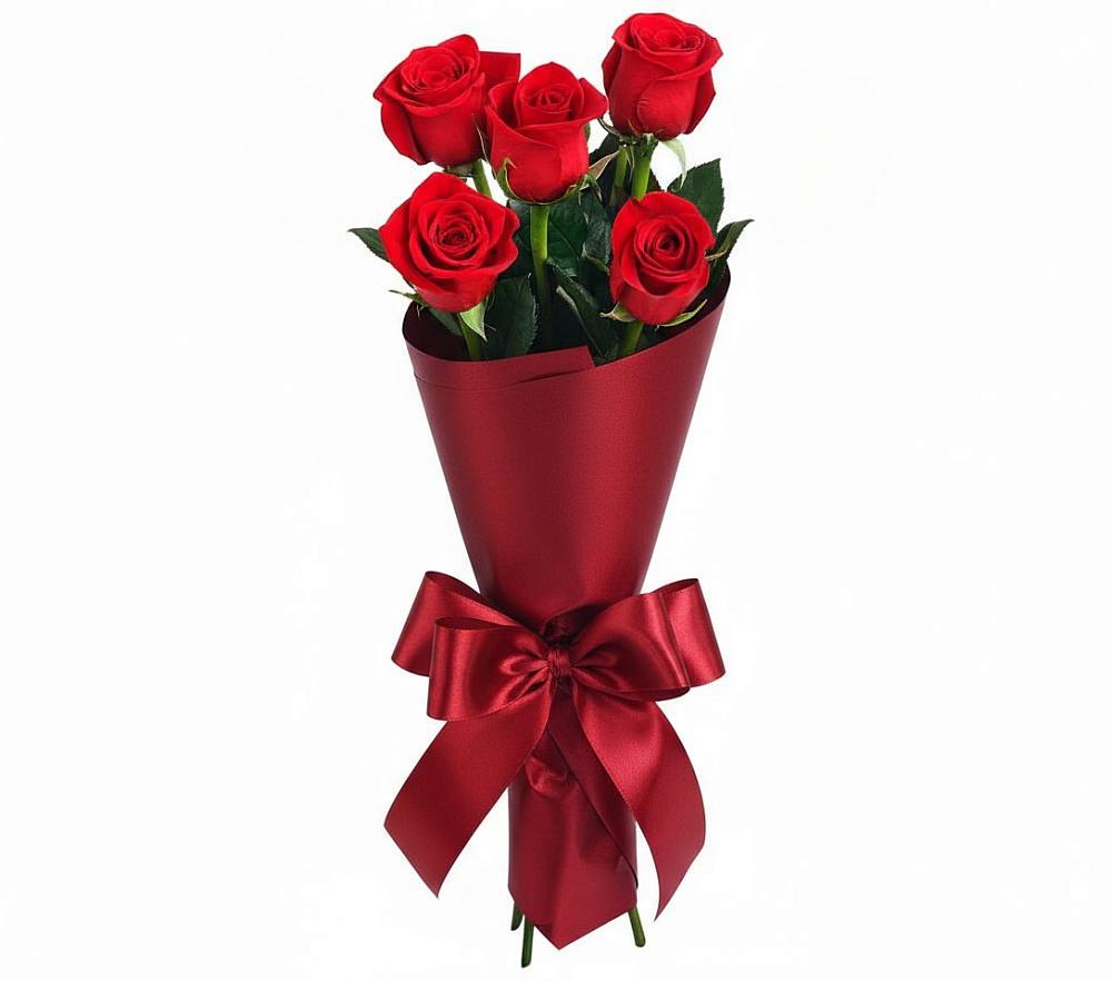 Букет 5 Красных роз Эдлесс Лав в Широчанке
