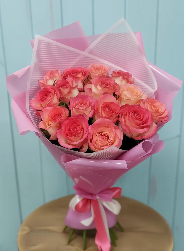 Букет 15 Розовых роз Равель в Широчанке