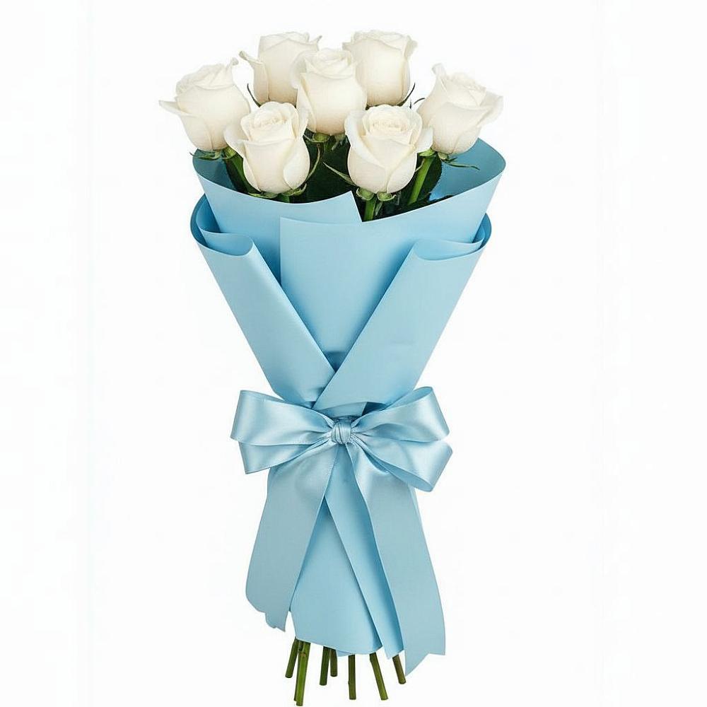 Букет 7 белых роз Проуд в Широчанке