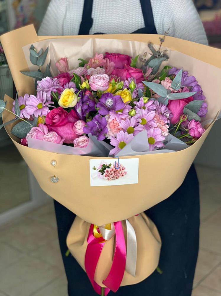 Букет цветов из: Хризантемы, Гвоздики и Альстромерии в Широчанке