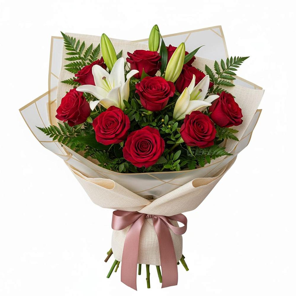 Букет цветов из: Лилии и Розы в Широчанке