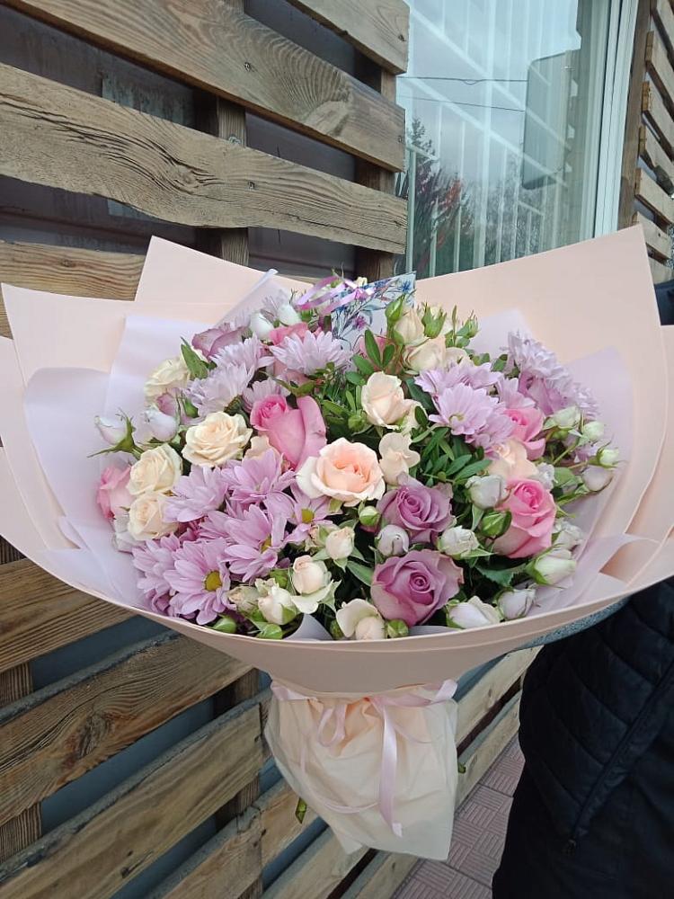 Букет цветов из: Розы и Хризантемы в Широчанке