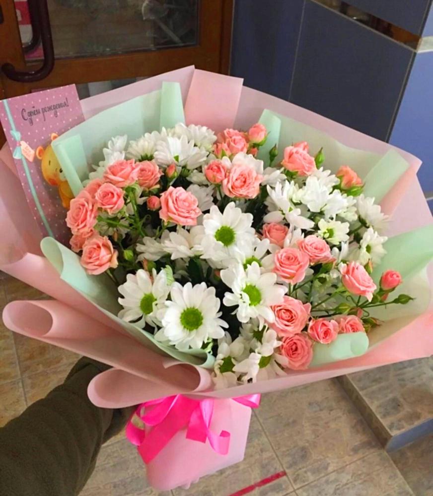 Букет цветов из: Розы и Хризантемы в Широчанке