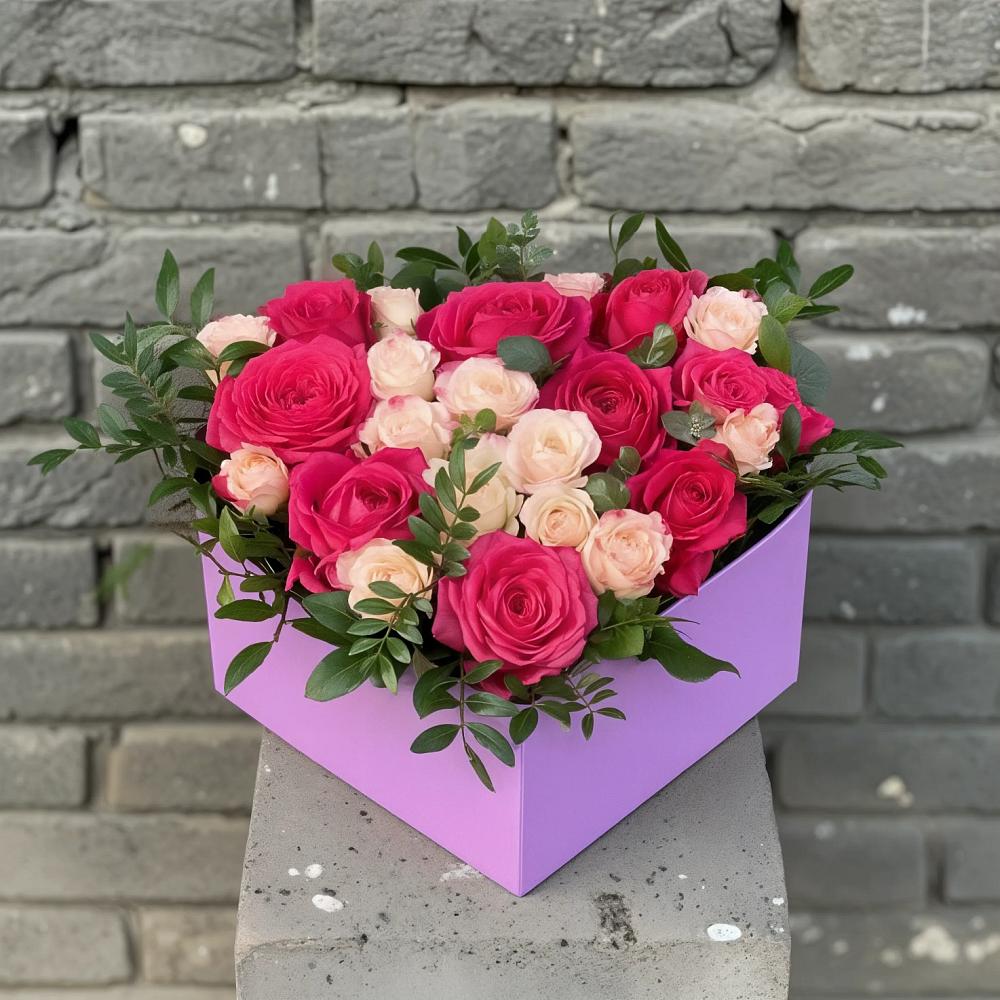 Цветочная композиция из Розы в коробке в Широчанке