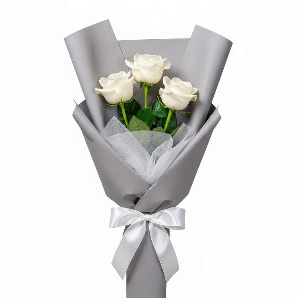 Букет 3 белые розы в Широчанке