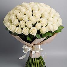 Букет 101 беля роза Белоснежка в Широчанке