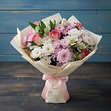 Букет цветов из:  Хризантемы, Альстромерии и Розы в Широчанке