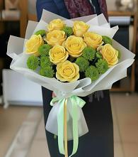 Букет цветов из:  Хризантемы и Розы в Широчанке