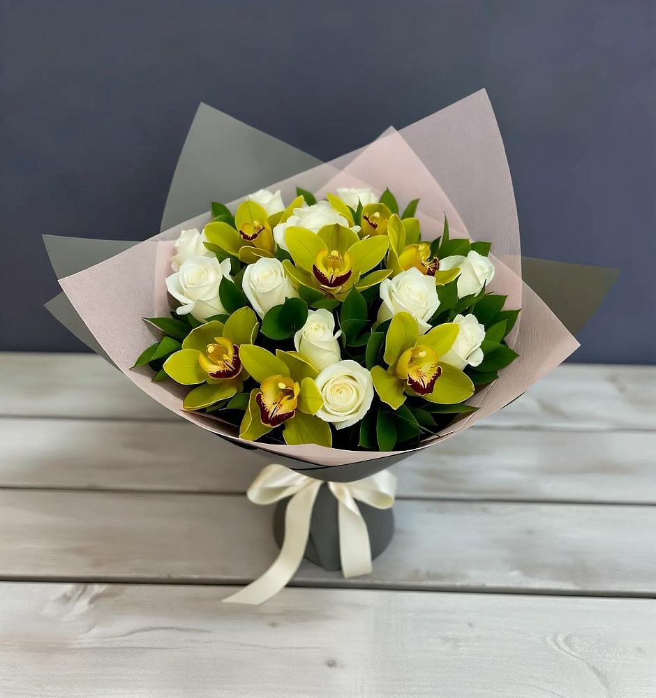 Букет цветов из: Орхидеи и Розы в Широчанке