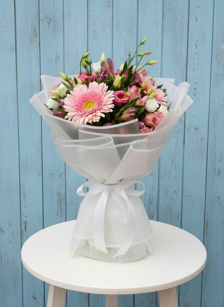 Букет цветов из: Герберы, Альстромерии и Лизиантусы в Широчанке