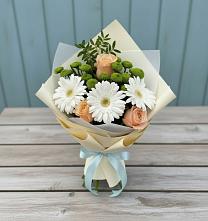 Букет цветов из:  Герберы, Розы и Хризантемы в Широчанке