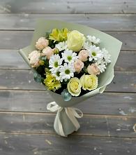 Букет цветов из:  Альстромерии, Розы и Хризантемы в Широчанке