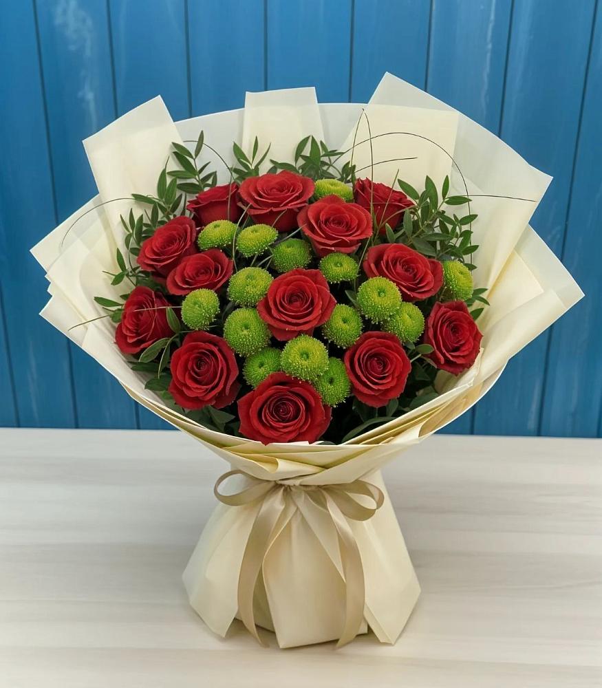 Букет цветов из: Розы и Хризантемы в Широчанке