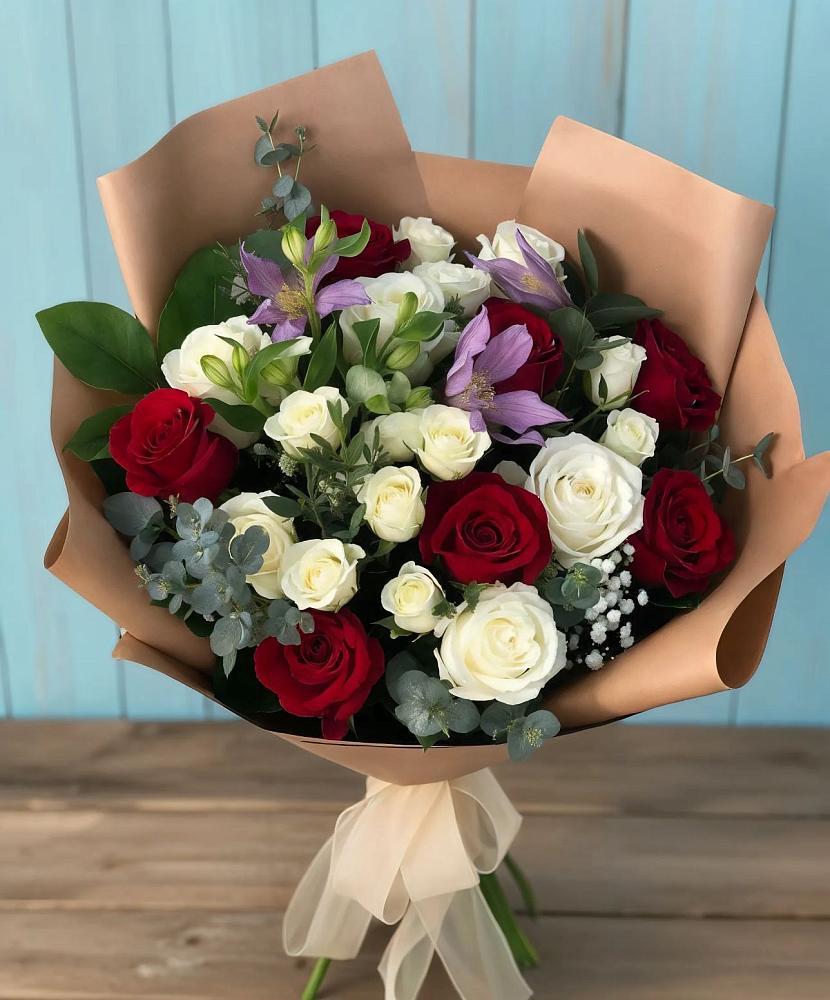 Букет цветов из: Розы и Альстромерии в Широчанке