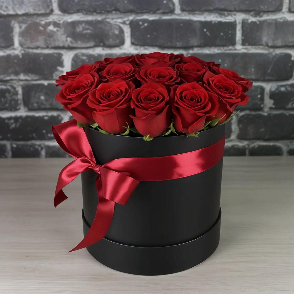 Цветочная композиция из Розы в шляпной коробке в Широчанке