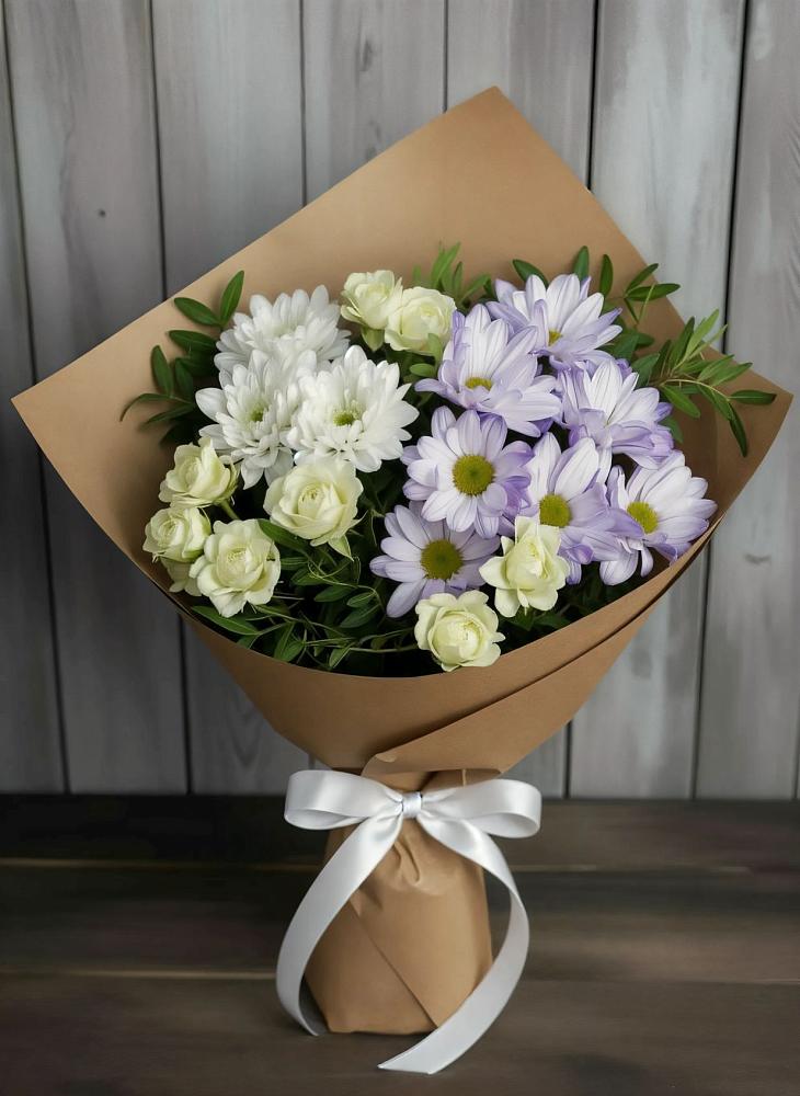 Букет цветов из: Хризантемы и Розы в Широчанке